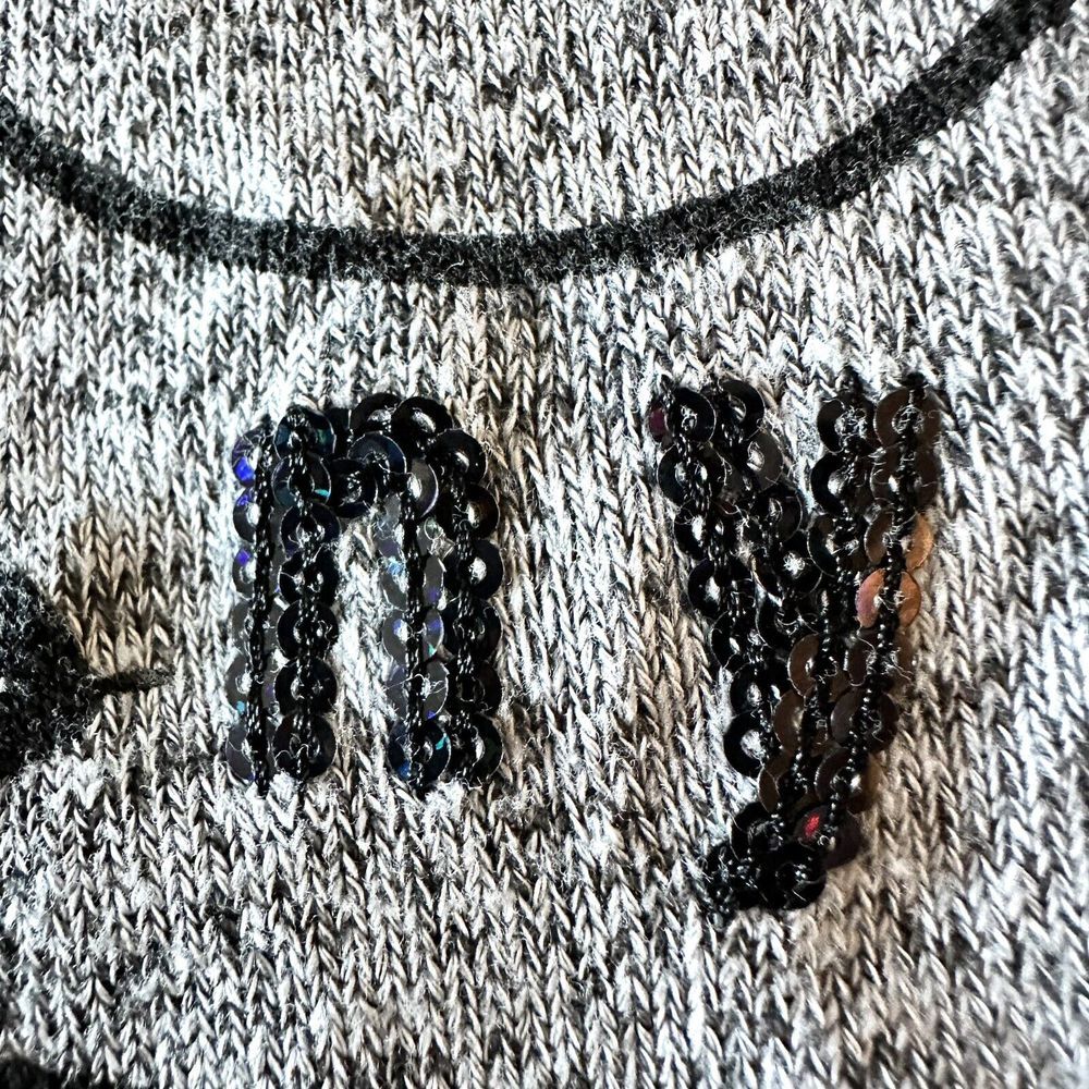 ABERCROMBIE Kids Girls 15/16 MOOSE Cold Shoulder Sequin Heather Gray Top Shirt‎ - Picture 5 of 8